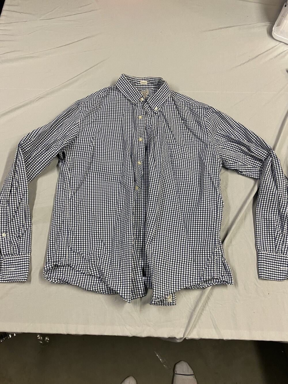 J Crew Classic Button Down Collar Cotton Work Shirt Size Mens Large Slim Woven